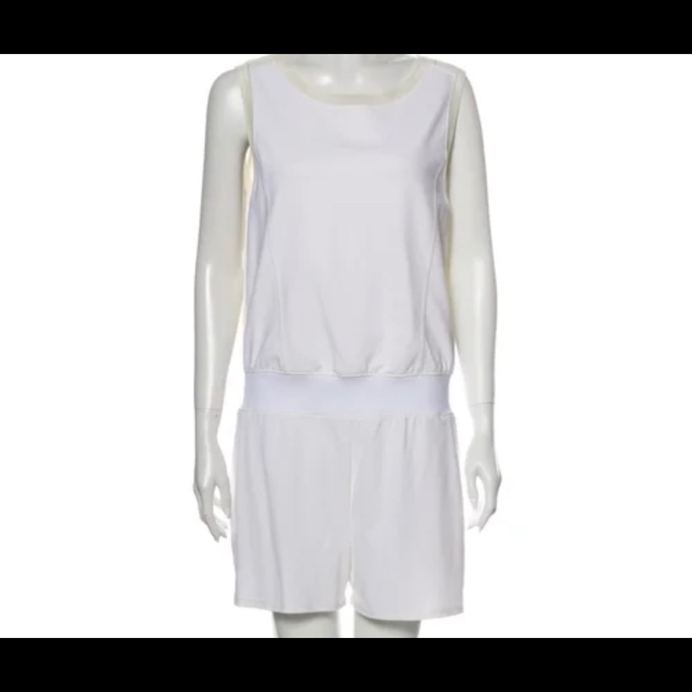 Theory 38 Size Medium White Mesh Trimmed Romper - image 5